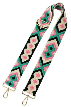 2 Inch Wide Aztec Tribal Pattern Guitar Strap