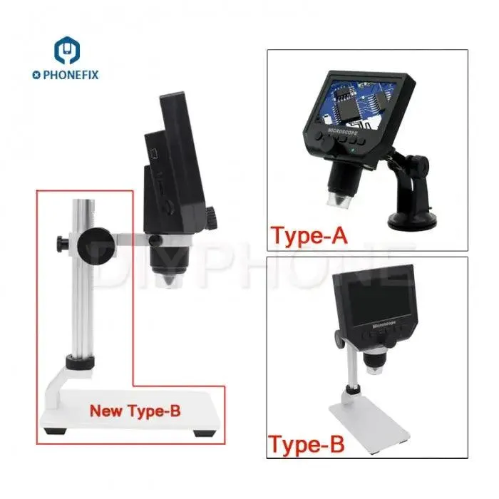 3.6MP 600X HD Digital Electronic Microscope with 4.3" LCD Display