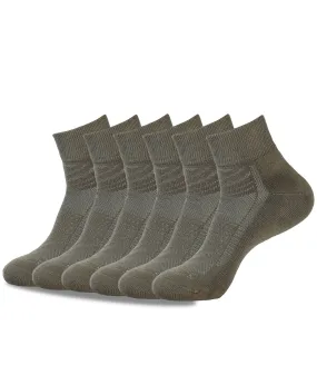 6 PACK QUARTER CREW SOCKS GREEN