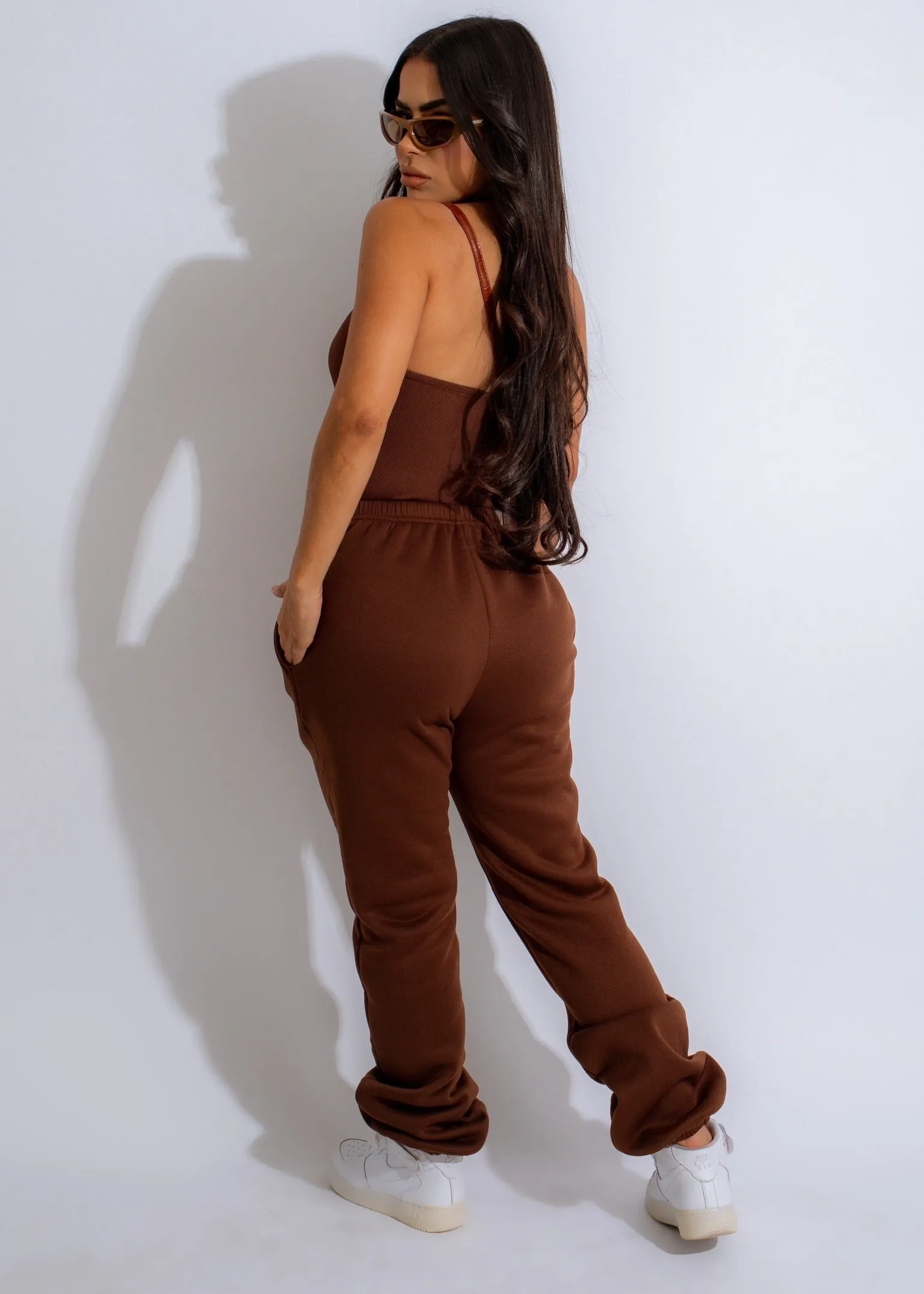 Always Comfy Pant Set Brown