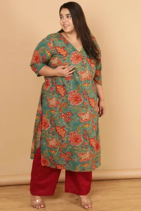 Authentic Handblock Printed Green Kurta