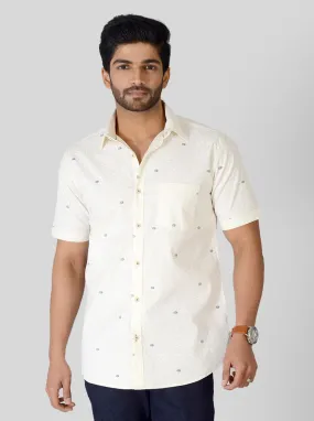 Banana Yellow Printed Slim Fit Casual Shirt | JadeBlue