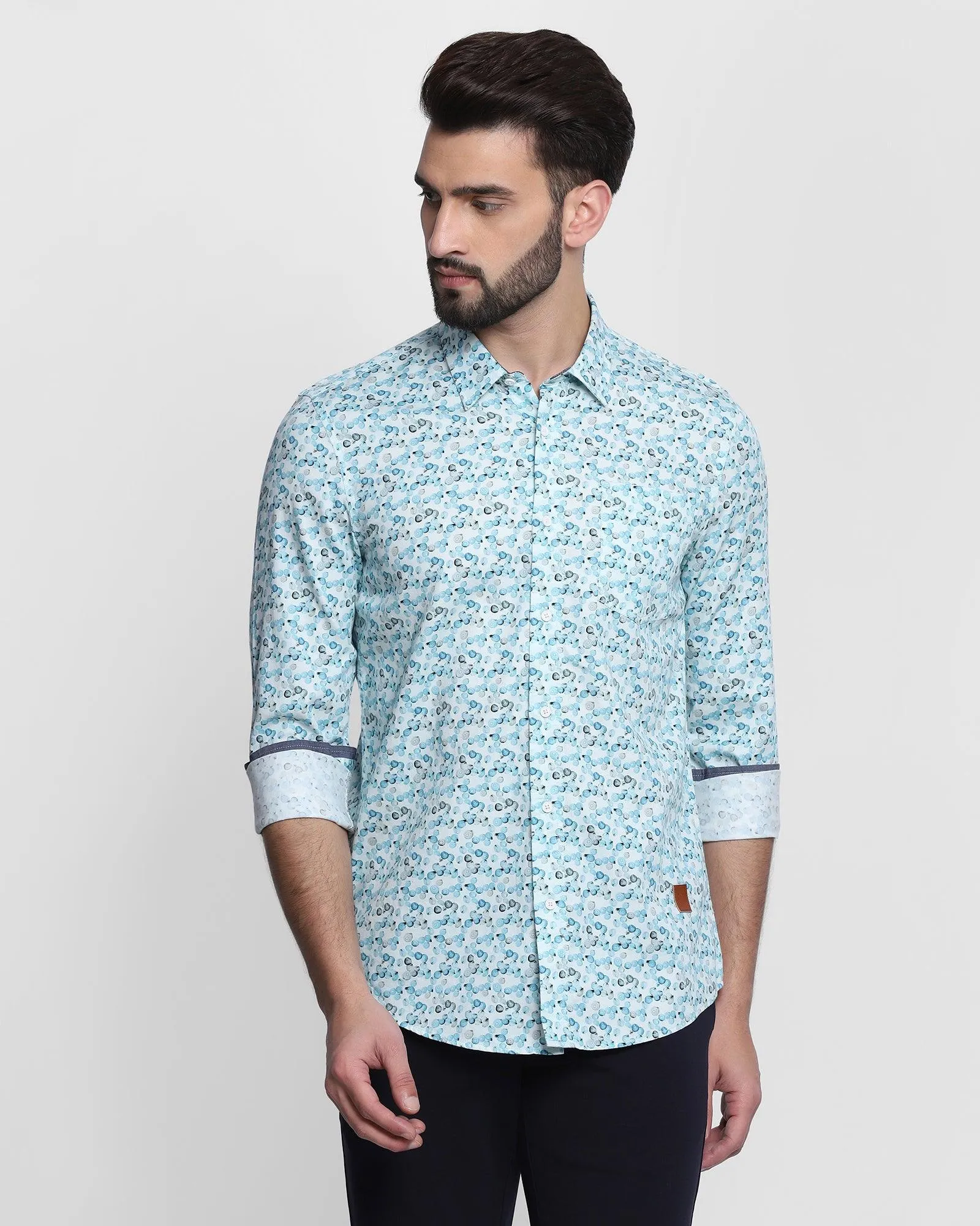 Casual Aqua Printed Shirt - Zuko