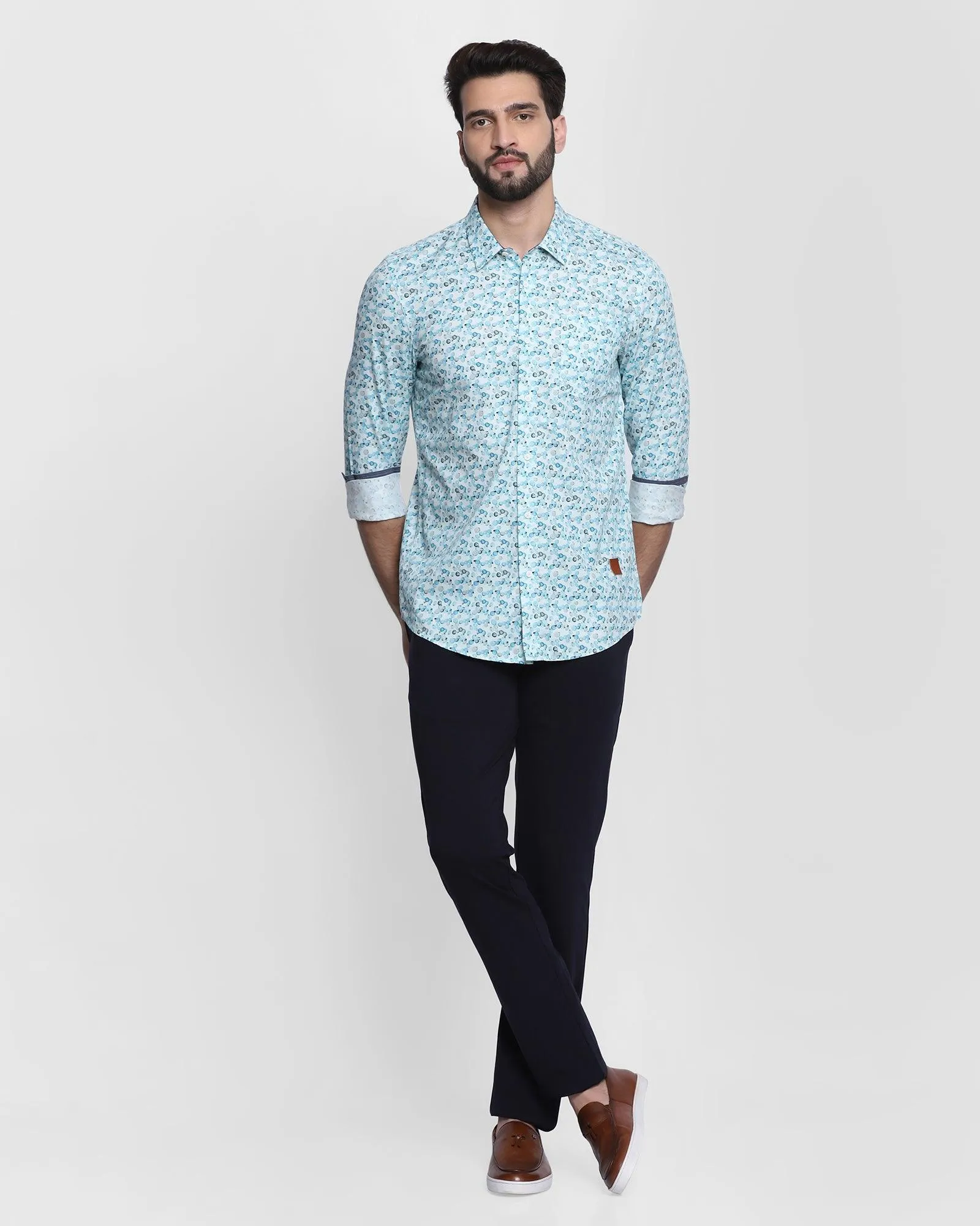 Casual Aqua Printed Shirt - Zuko