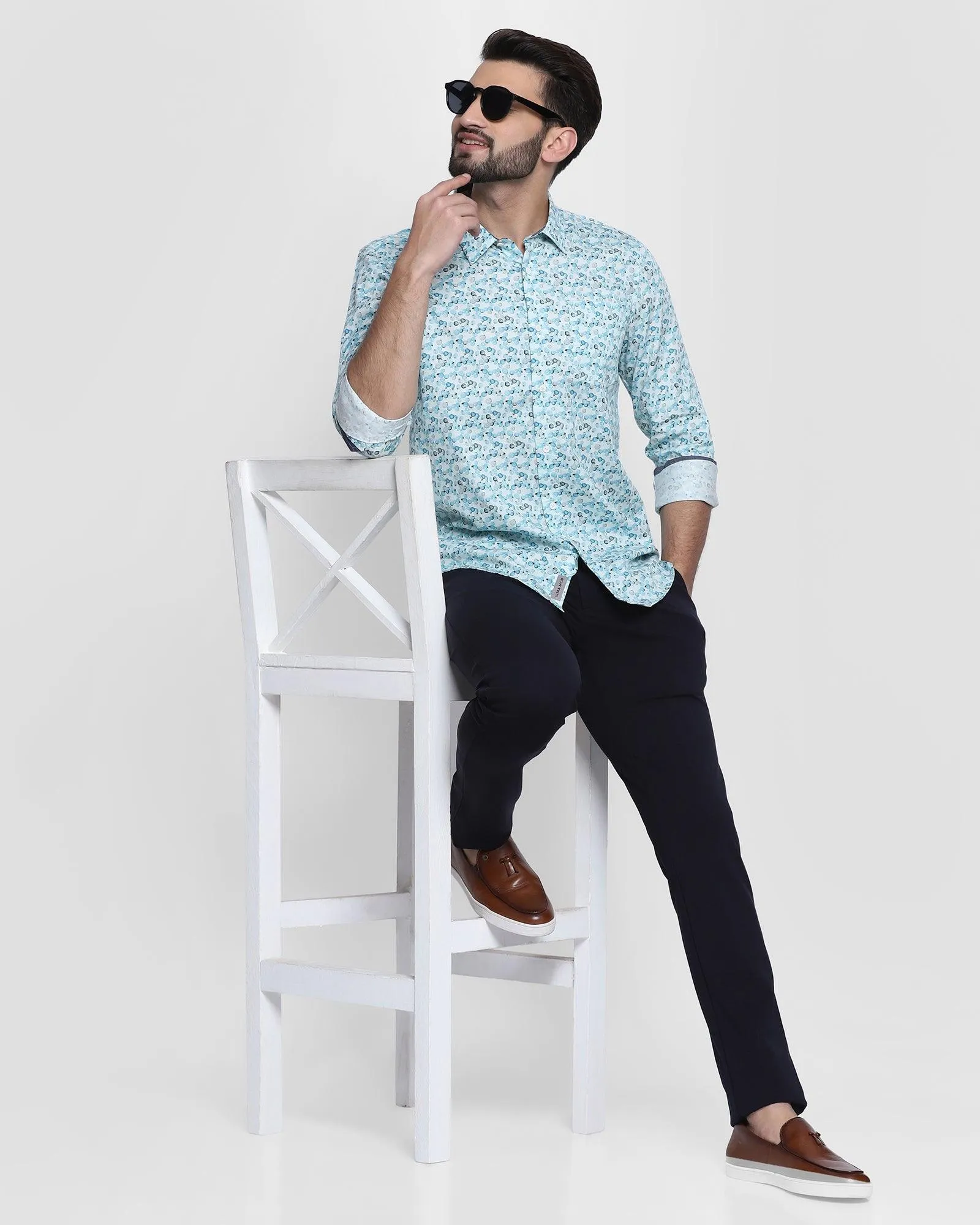 Casual Aqua Printed Shirt - Zuko