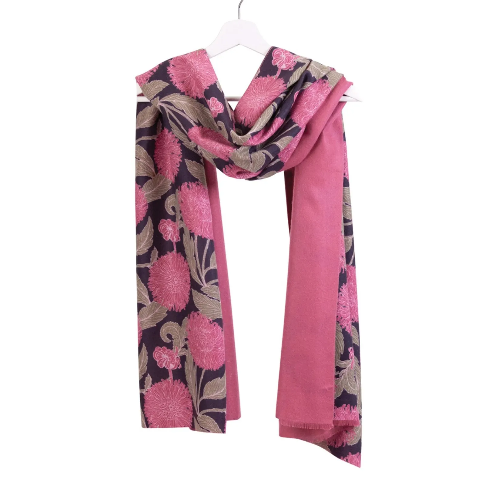 Chrysanthemum Flower Pink Reversible Wrap