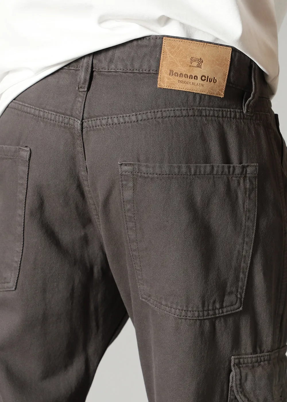 Dark Gray Double Pocket Cargo Denim