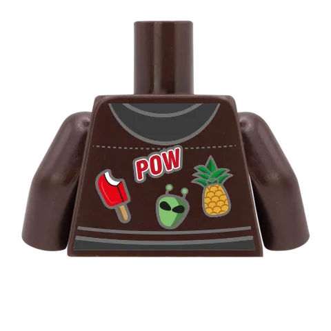 Denim Jacket with Patches - Custom Design Minifigure Torso