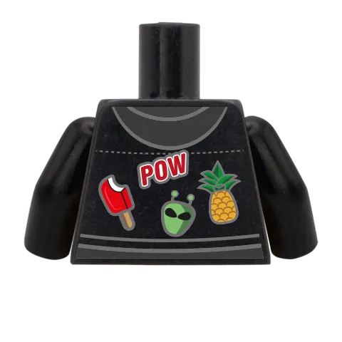 Denim Jacket with Patches - Custom Design Minifigure Torso