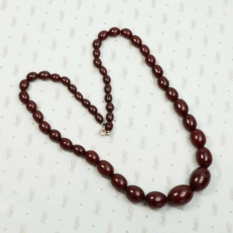 Fabulous Dark Red Amber Graduated Beads