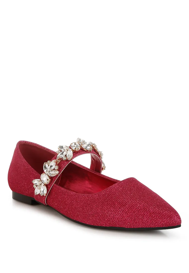 Flavia Diamante Brooch Glitter Ballerinas