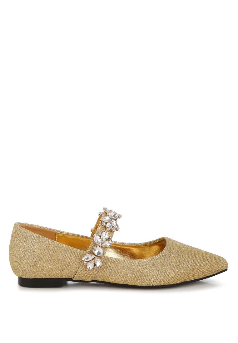 Flavia Diamante Brooch Glitter Ballerinas