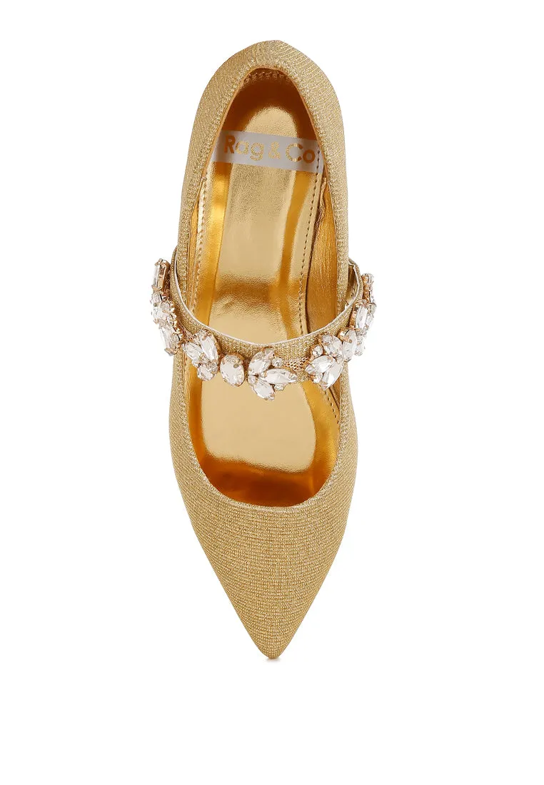 Flavia Diamante Brooch Glitter Ballerinas