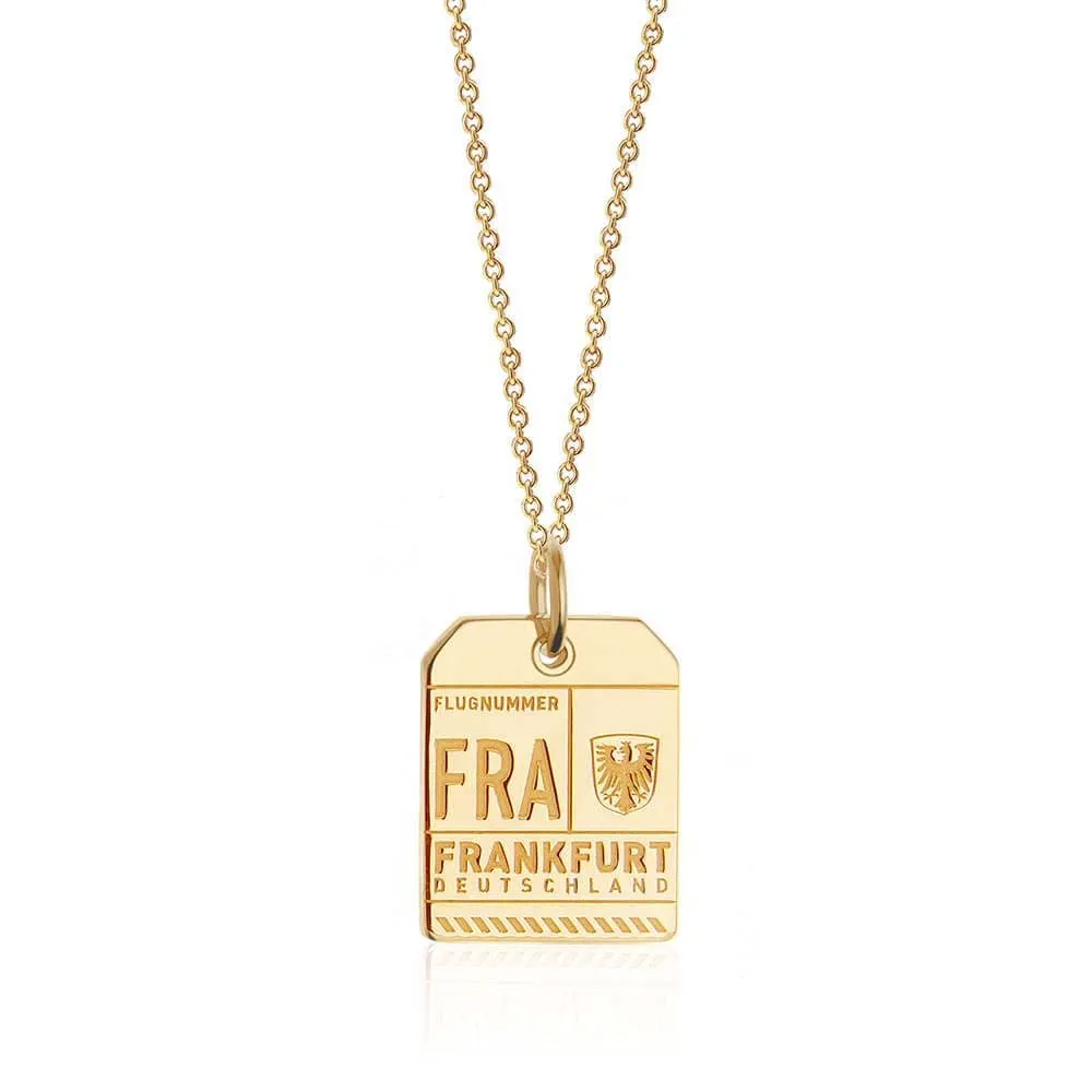 Frankfurt Germany FRA Luggage Tag Charm Gold