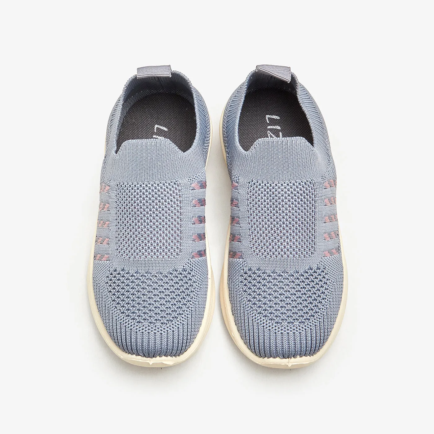 Girls Striped Slip-Ons