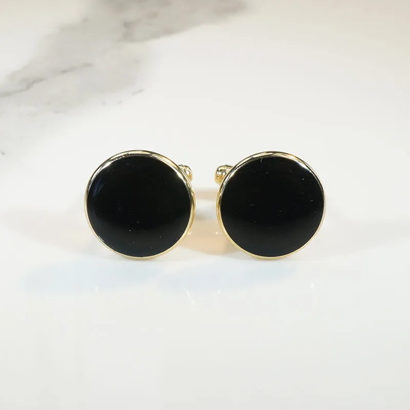 Glossy Onyx Cufflink & Stud Set