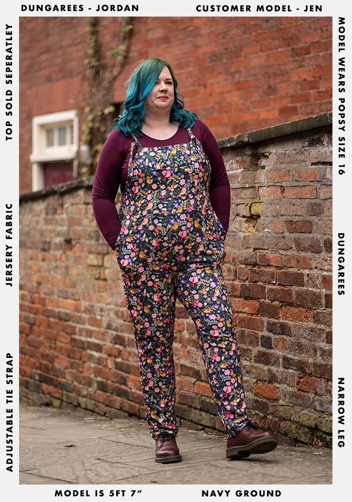 Jordan Spring Bird Print Dungaree