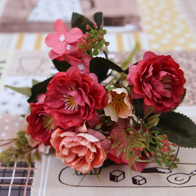 Peony DIY Party Vintage Fake Flowers