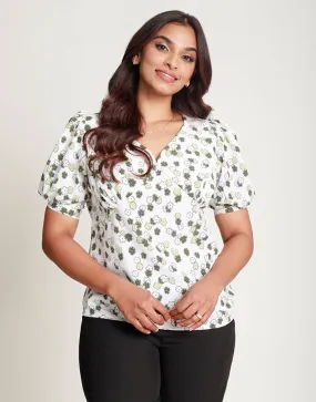 Printed Empire Waist Top