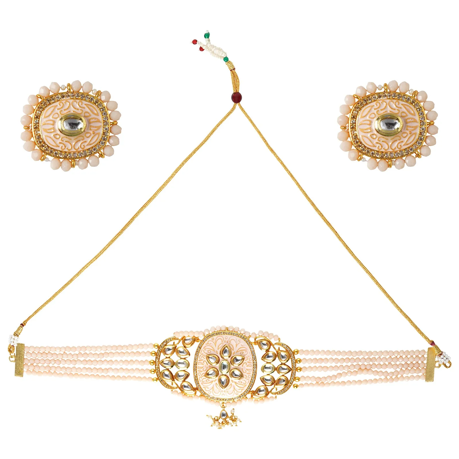 Raima Gold and Cream necklace set