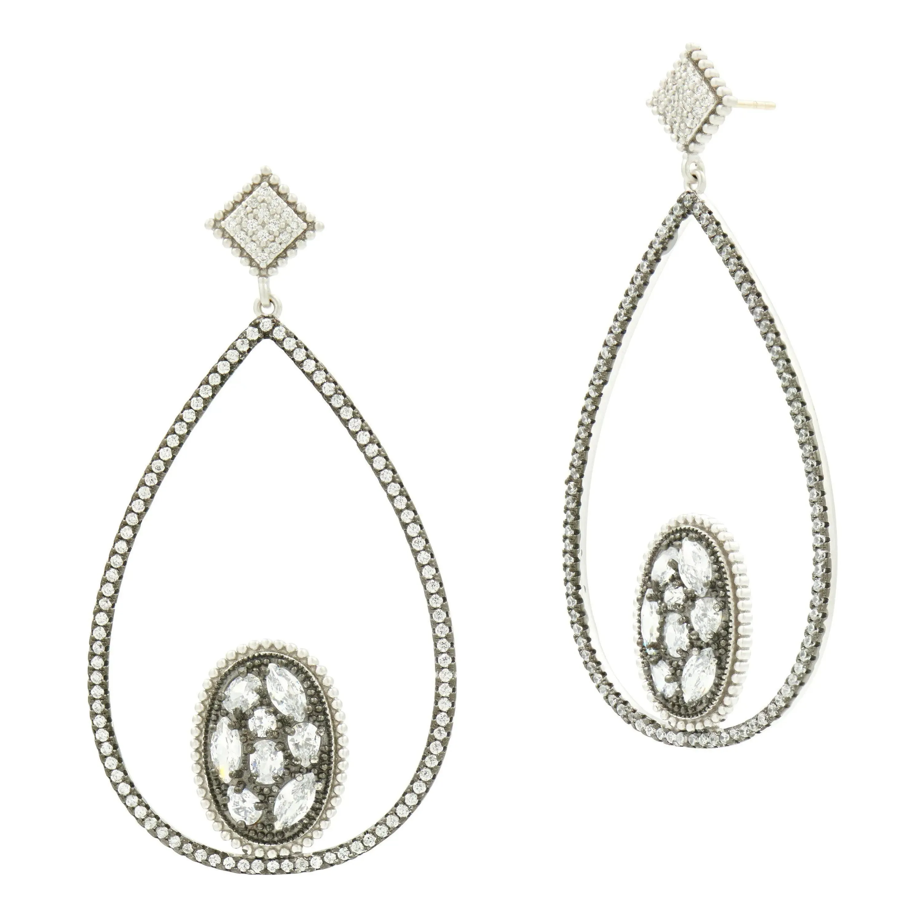 Rose D'or Open Teardrop Earrings