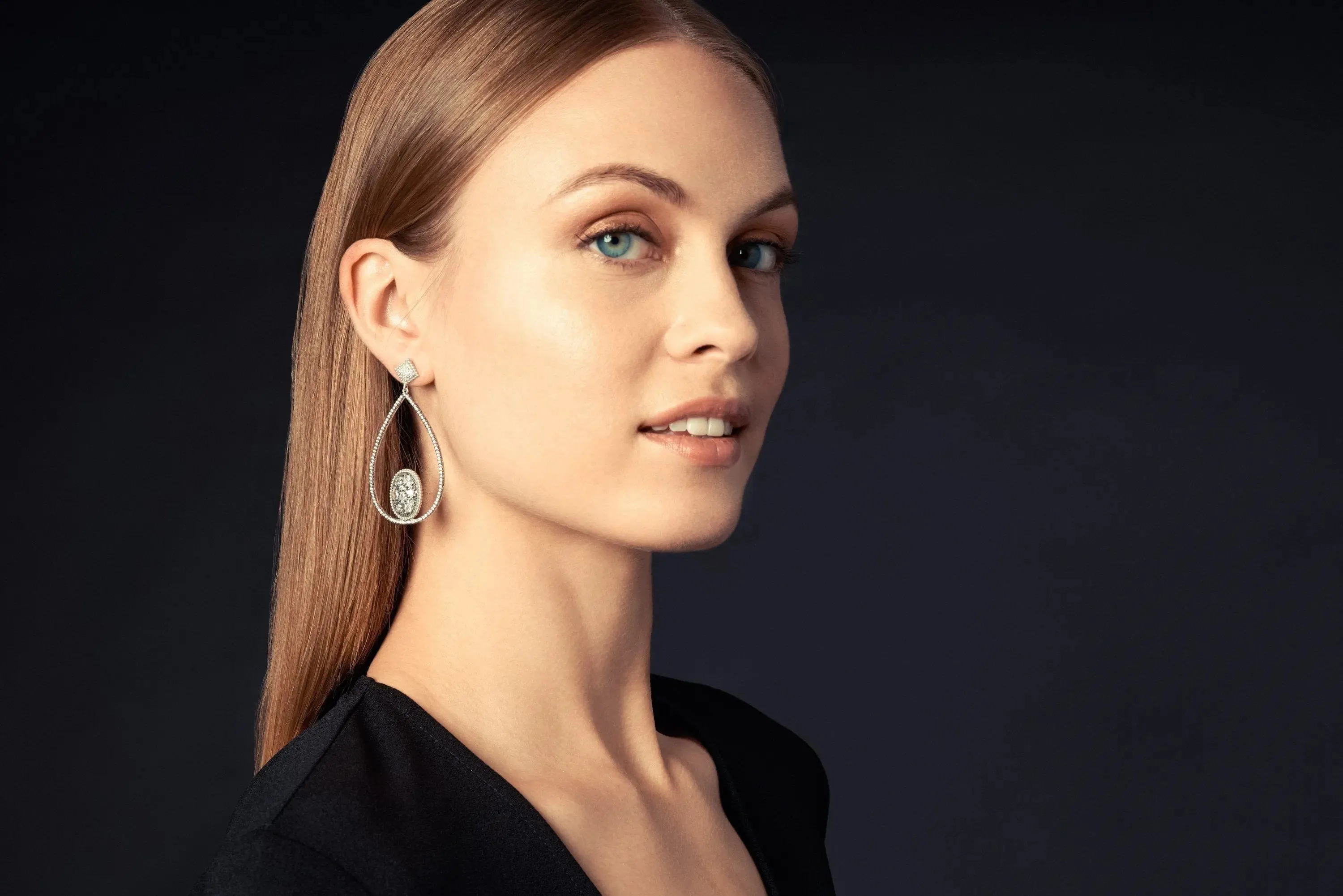 Rose D'or Open Teardrop Earrings