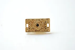 Shiny Vermeil Gold Rectangle Bar Connector- 18k gold plated over sterling silver, gold bar connector, filigree bar connector, spacer, 81