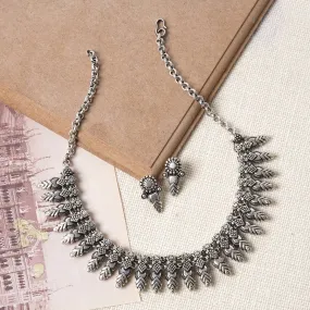 Sitam Silver Oxidised Necklace Set