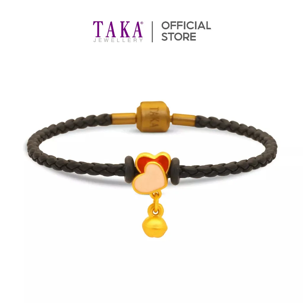 TAKA Jewellery 999 Pure Gold Charm Heart Bell