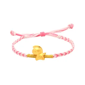 TAKA Jewellery 999 Pure Gold Charm Horse with Nylon Bracelet