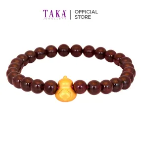 TAKA Jewellery 999 Pure Gold HuLu Charm Beads Bracelet