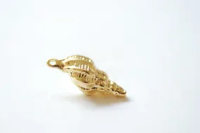 Vermeil Sea Wholesale Shell Charm  - 18k gold over sterling silver sea life shell charm or Pendant, Vermeil Gold Sea shell Conch Shell Charm Pendant