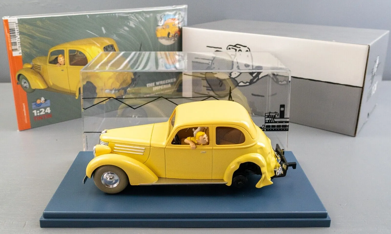 VOITURE TINTIN 1/24 #29961 Broken Car: Crab Golden Claws Hachette Model Car 61