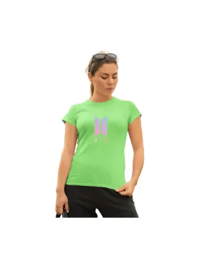 WOMENS BTS -1 PRINTED TSHIRT - LIGHT GREEN